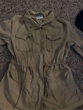Old Navy Olive/Tan Drawstring Utility Jacket